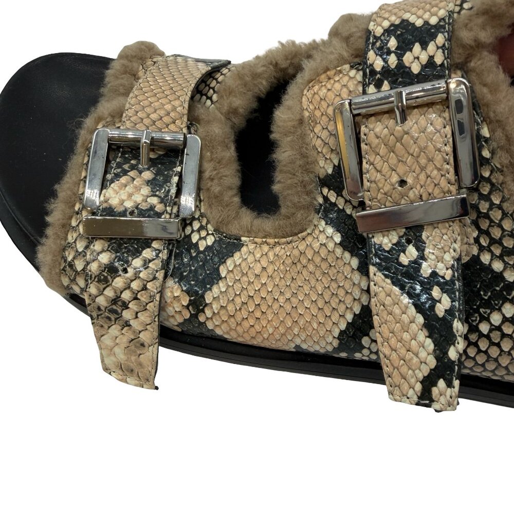 Aerosoles Olivia Snakeskin Platform Sandals Fur Lined Size 11 - Picture 7 of 10